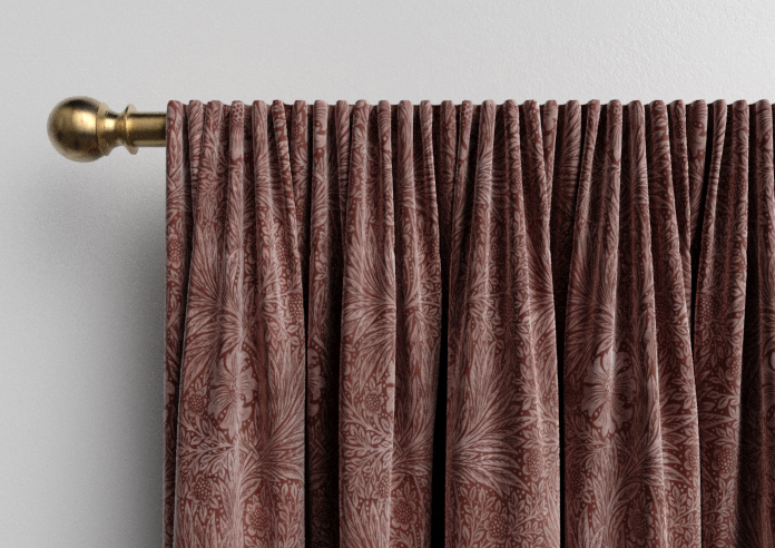 William Morris At Home Marigold Velvet, Berry - Made to Measure Curtains - Image 9